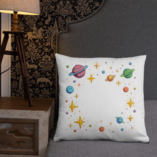 Doodle Space Art – Throw Pillow with Insert - Image 19