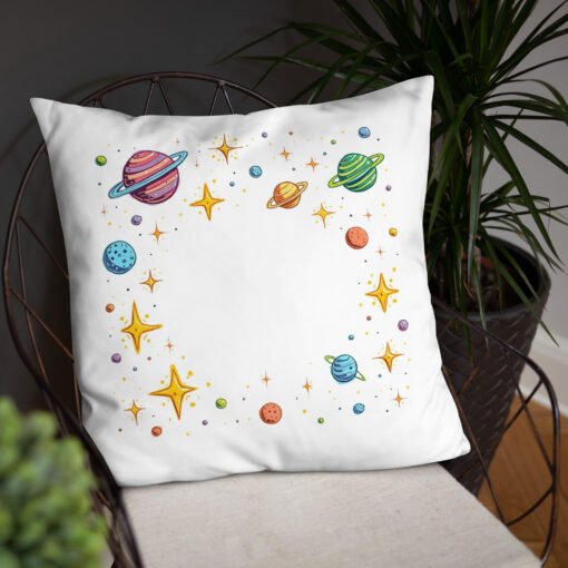 Doodle Space Art – Throw Pillow with Insert - Image 21