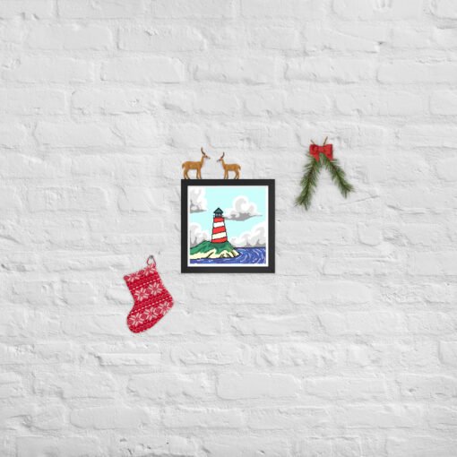 "Morning Beacon" – Framed Lighthouse Wall Art Over Calm Sea - Image 3