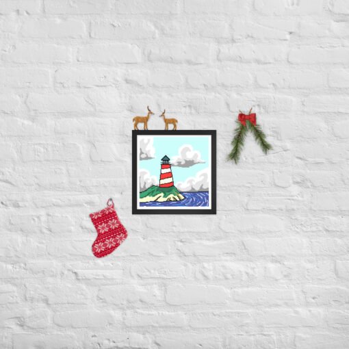 "Morning Beacon" – Framed Lighthouse Wall Art Over Calm Sea - Image 5