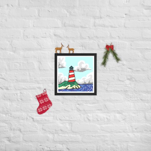 "Morning Beacon" – Framed Lighthouse Wall Art Over Calm Sea - Image 6