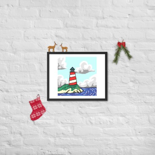 "Morning Beacon" – Framed Lighthouse Wall Art Over Calm Sea - Image 8