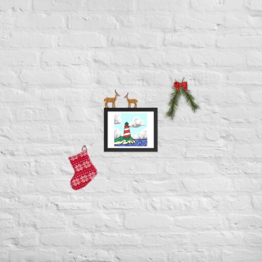 "Morning Beacon" – Framed Lighthouse Wall Art Over Calm Sea - Image 2
