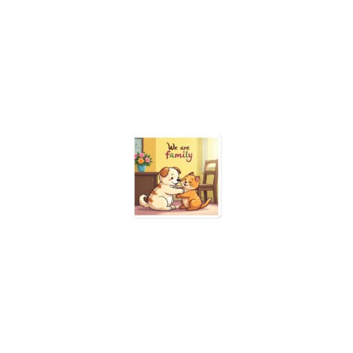 We Are Family – Dog & Cat Vinyl Sticker - Image 4