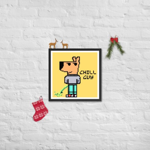 "Chill Guy Leaking" – Framed Meme Wall Art for the Bold & Unbothered