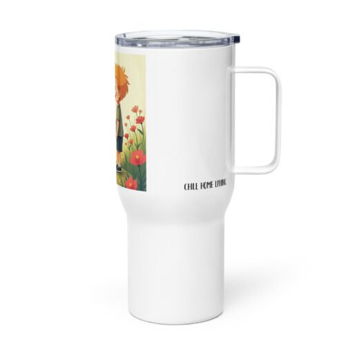Sweet Moments Travel Mug – Kids Giving Flowers Design with Handle - Image 8