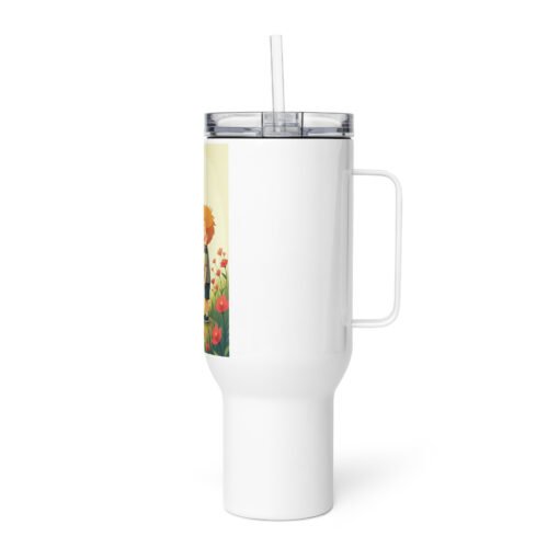 Sweet Moments Travel Mug – Kids Giving Flowers Design with Handle - Image 9