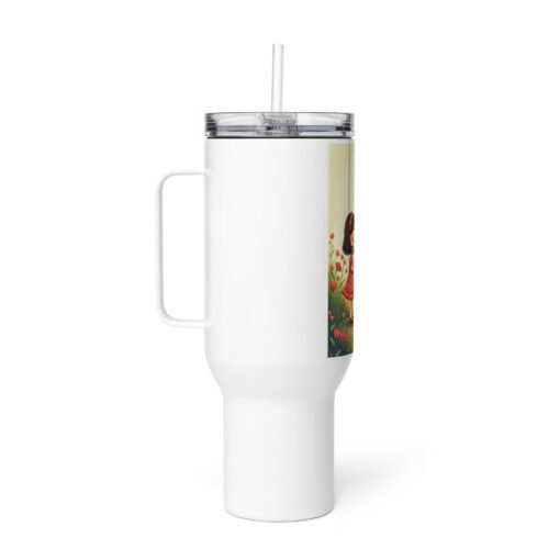 Sweet Moments Travel Mug – Kids Giving Flowers Design with Handle - Image 10